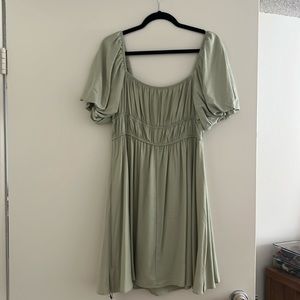 Cider Sage Green Puff Sleeve Dress NEVER BEEN WORN